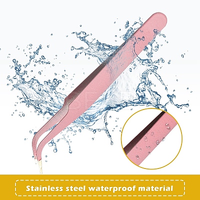 6Pcs 6 Colors Stainless Steel Tweezers DIY-YW0009-73-1
