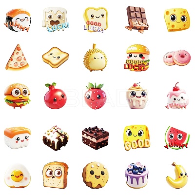 50Pcs Cartoon Food Paper Sticker LS-STIC-C012-11-1
