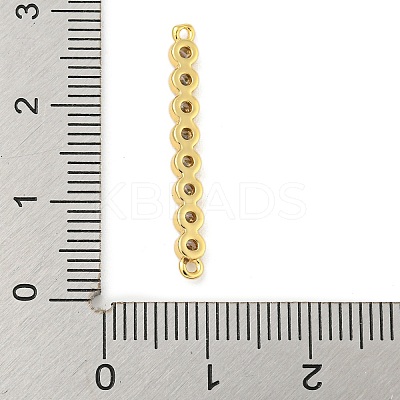 Brass Pave Cubic Zirconia Three Flat Round Links Connector Charms KK-P277-52C-A-1
