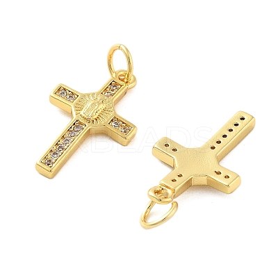 Brass Micro Pave Cubic Zirconia Pendants X1-KK-C092-21F-G-1