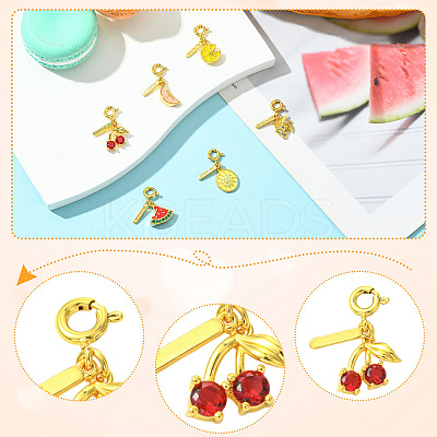 6pcs 6 Styles Brass Pendants KK-CJ0003-37-1
