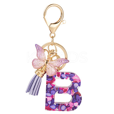 Resin Butterfly Pendant Keychains KEYC-TAC0034-03B-1