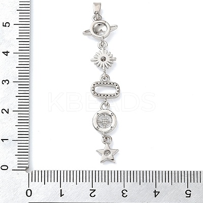 Brass Micro Pave Clear Cubic Zirconia Pendants KK-D101-01D-P-1