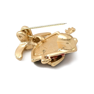 Golden Alloy Enamel Brooch LS-JEWB-K018-32K-G-1
