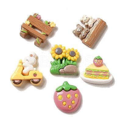 Spring Theme Opaque Resin Decoden Cabochons RESI-E053-03-1