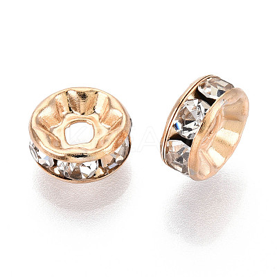 Brass Rhinestone Spacer Beads KK-N273-01B-G-1