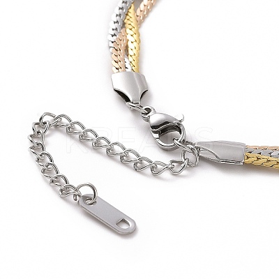 304 Stainless Steel Braided Cuban Link Chain Necklace for Women NJEW-P271-04B-1