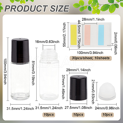 Transparent Glass Roller Ball Bottles AJEW-BC0007-35-1