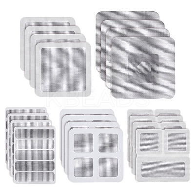 28Pcs 4 Styles Self-adhesive Plastic Window Screen Repair Patches DIY-DR0001-51-1