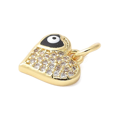 Brass Micro Pave Cubic Zirconia Enamel Pendants KK-D357-01B-G-1