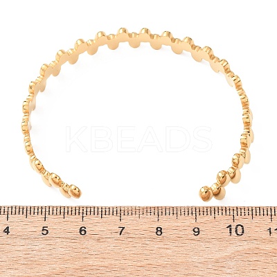 304 Stainless Steel Open Cuff Bangles for Women BJEW-K293-01B-G-1