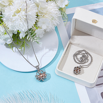 2Pcs 2 Styles Stainless Steel Pendant Urn Ashes Necklaces NJEW-ME0001-10-1