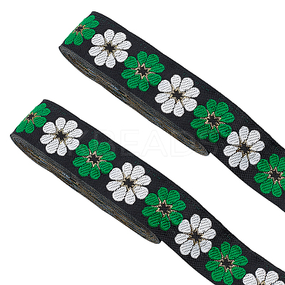 Ethnic Style Embroidery Polyester Ribbons OCOR-WH0070-10F-03-1