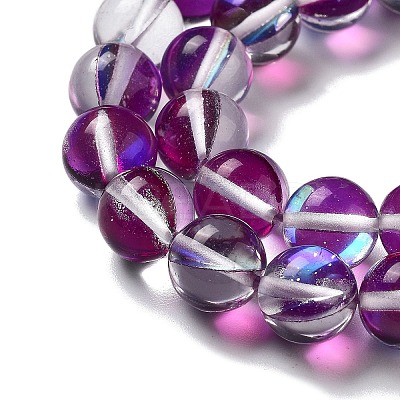 Synthetic Moonstone Beads Strands G-P528-J03-24-1