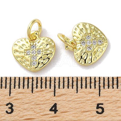 Rack Plating Brass Micro Pave Clear Cubic Zirconia Pendants KK-Z039-16G-1