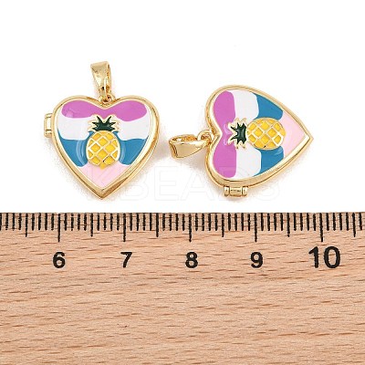 Brass with Enamel Locket Pendants KK-CBA415D-10G-02-1