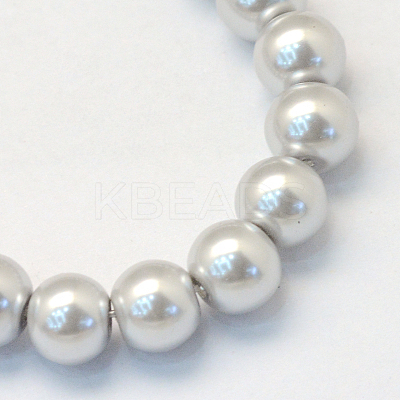 Baking Paint Pearlized Glass Pearl Round Bead Strands X-HY-Q003-4mm-62-1