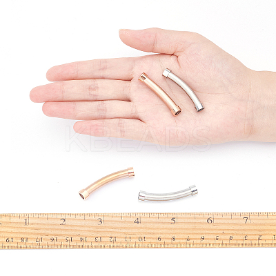 2Pcs 2 Styles 304 Stainless Steel Tube Beads STAS-UN0020-72-1