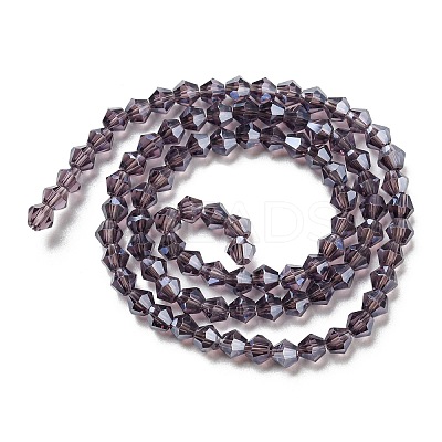 Transparent Electroplate Glass Beads Strands GLAA-F029-3mm-C04-1