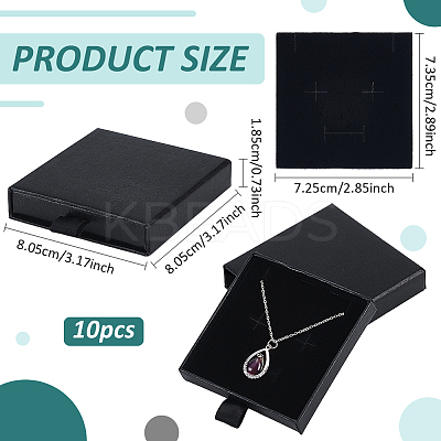Cardboard Jewelry Set Storage Drawer Boxes CON-WH0112-007B-1