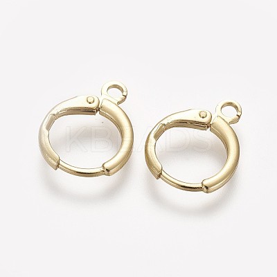 Brass Huggie Hoop Earring Findings KK-L179-04-A-1