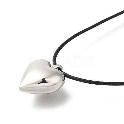 304 Stainless Steel Heart Pendant Necklaces for Women NJEW-F328-17P-1