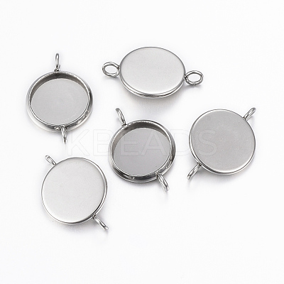 Tarnish Resistant 304 Stainless Steel Cabochon Connector Settings STAS-K155-20P-1