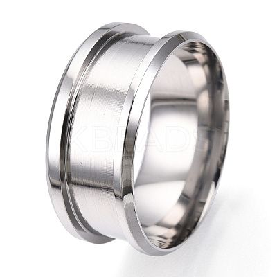 201 Stainless Steel Grooved Finger Ring for Men Women STAS-WH0039-10E-P-1
