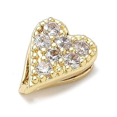 Brass Micro Pave Clear Cubic Zirconia Beads KK-I476-20G-02-1