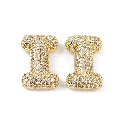 Brass Micro Pave Clear Cubic Zirconia Pendants KK-Z041-01G-I-1