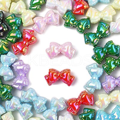50Pcs UV Plating Opaque Acrylic Beads MACR-YW0004-11-1