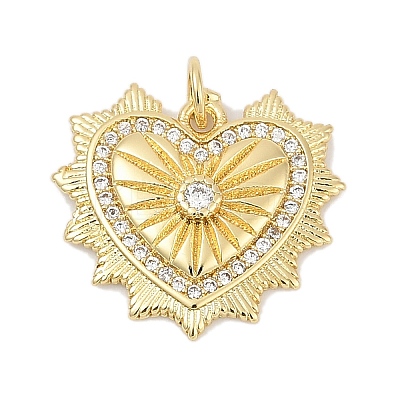 Brass Micro Pave Cubic Zirconia Pendants X-KK-U058-58A-G-1