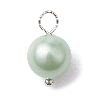 Shell Pearl Dyed Round Charms PALLOY-JF02245-01-1