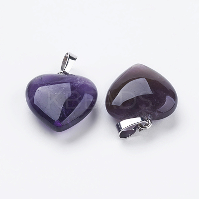 Natural Amethyst Pendants G-E434-03P-1