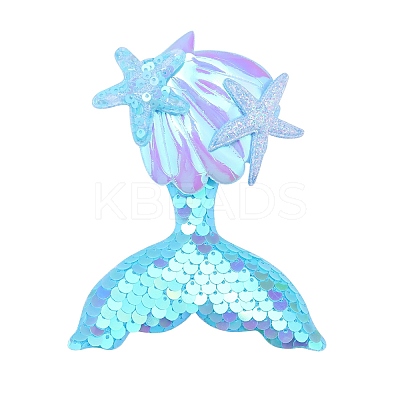 Mermaid Fishtail Sequins Plastic Alligator Hair Clips PW-WG2684B-05-1