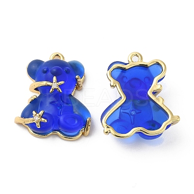Transparent & Opaque Resin Crystal Rhinestone Pendants KK-H438-04G-12-1