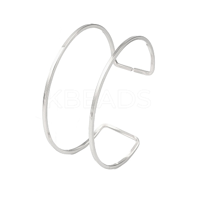 Non-Tarnish 304 Stainless Steel Hollow Open Cuff Bangles for Women BJEW-S155-04P-1