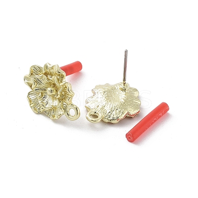 Rack Plating Golden Alloy Stud Earring Findings EJEW-B036-01G-09-1