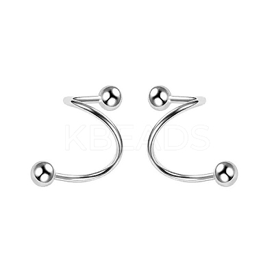 S925 Silver Heart Star Round Bead Hoop Earrings Five-pointed Star S-shaped Earrings AV9909-1-1