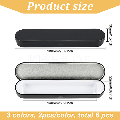 6Pcs 3 Colors Tinplate Tweezers Empty Box with Hinged Lid AJEW-BC0007-11-1
