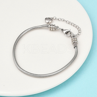 Tarnish Resistant 304 Stainless Steel European Round Snake Chains Bracelets STAS-J015-05-1