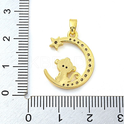 Brass Micro Pave Clear Cubic Zirconia Pendants FIND-Z044-03D-1