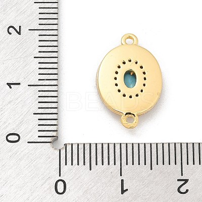 Brass Micro Pave Clear Cubic Zirconia & Shell Connector Charms KK-M303-03G-05-1