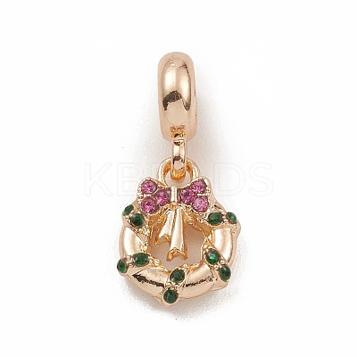 Alloy Rhinestone European Dangle Charms PALLOY-I218-22KCG-1
