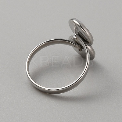 304 Stainless Steel Open Cuff Ring Components STAS-WH0027-57P-1