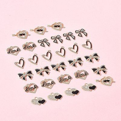 28Pcs 6 Styles Alloy Enamel Pendants FIND-FS0003-22-1