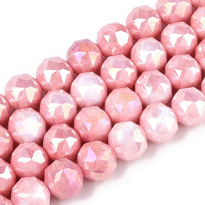 Anti-Tarnish Electroplate Glass Beads Strands X-GLAA-N010-10mm-04-1