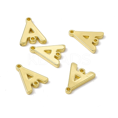 Rack Plating Brass Letter Connector Charms KK-C007-38G-A-1