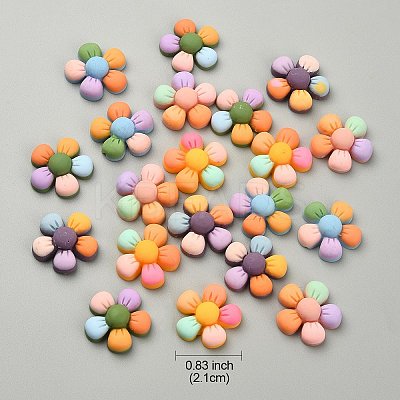20Pcs 5 Colors Opaque Resin Cabochons OHAR-YW0001-02-1