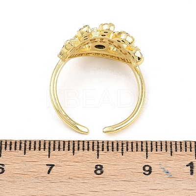 Brass Micro Pave Cubic Zirconia Cuff Rings for Women RJEW-Z113-44G-1